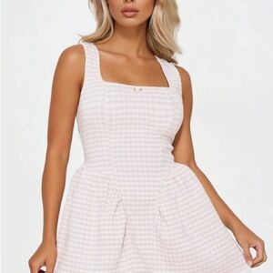 Fashion Nova Light Pink Checkered Mini Dress